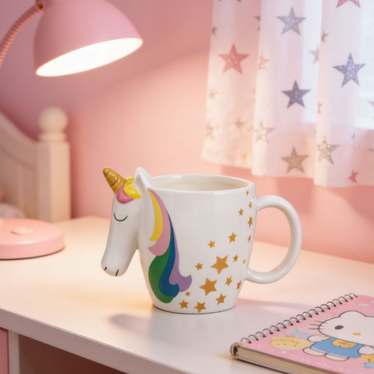 3D Adorable Dreamy Horse and Rainbow Theme Kids Drink Cup Mug Gift for Kids