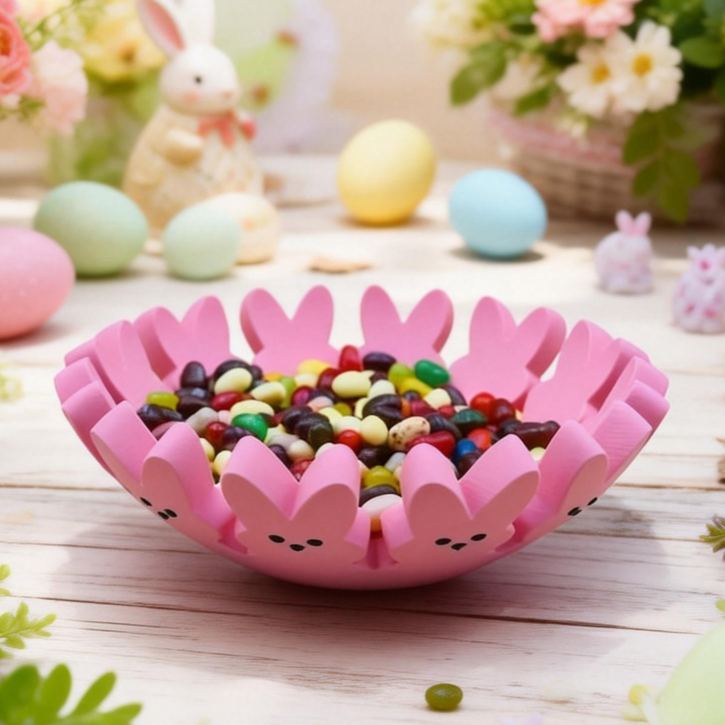 Lovely Bunny Themed Home Decoration Candy Holder Bunny Bowl 3D Printing
