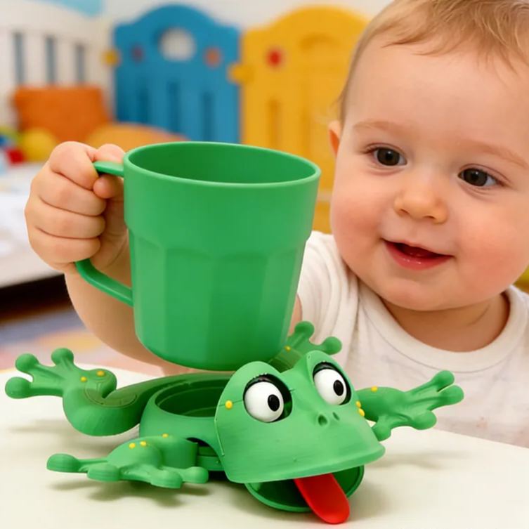 Cartoon Frog Figure Creative Desk Decoration Cup Holder 3d Printing
