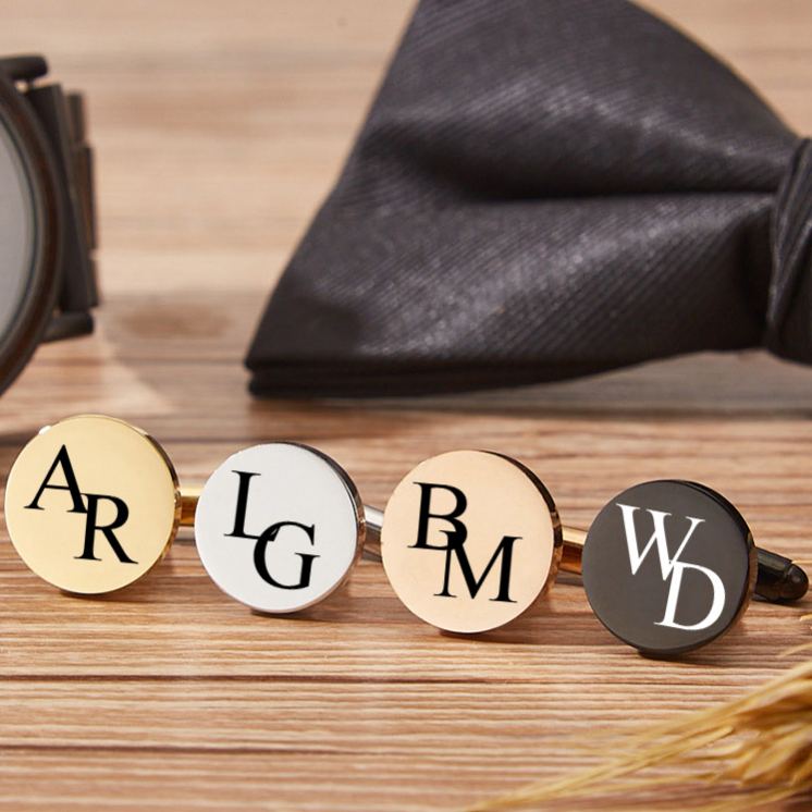 Personalized Wooden Cufflink Box Set Groomsman Proposal Cufflinks Box Set with Cuff Link Elegant Wedding Party Favors Cufflinks for Men Best Man Gift