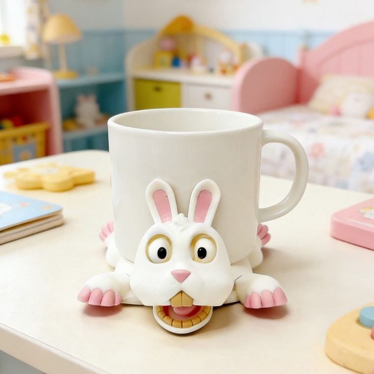 Playful Bunny Shaped Adorable Drink Accessory Cup Holder 3d Printing