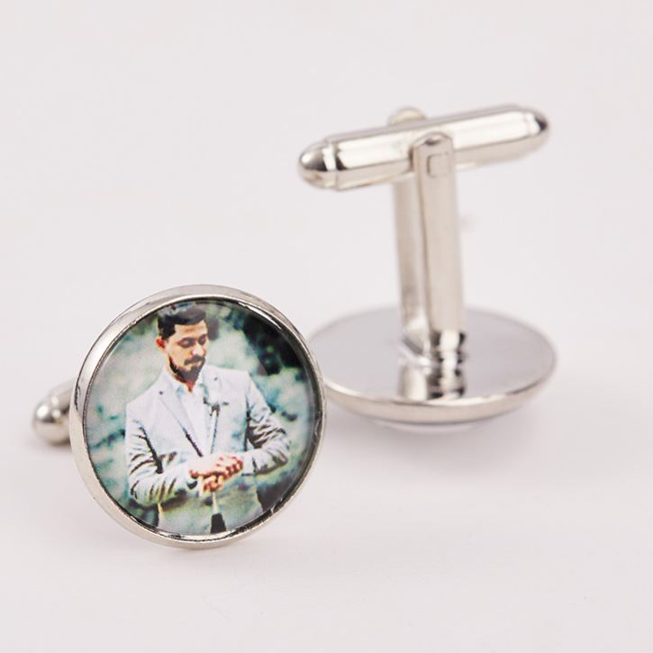 Personalized Photo and Message Cufflinks Custom Groom Groomsmen Wedding Cufflinks Photo Cufflinks for Husband Valentine Gift for Him
