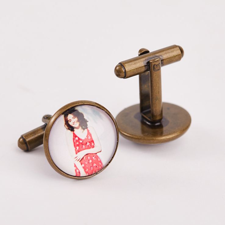 Personalized Photo and Message Cufflinks Custom Groom Groomsmen Wedding Cufflinks Photo Cufflinks for Husband Valentine Gift for Him