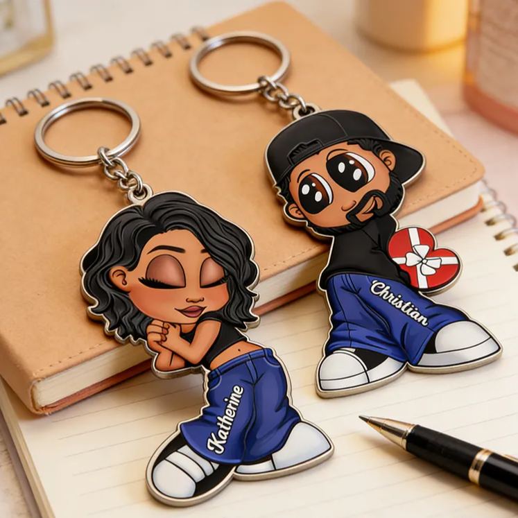 Personalized Heartfelt Metal Keychain Perfect Couples Holiday Gift Choice Romantic Keychain Gift for Partners