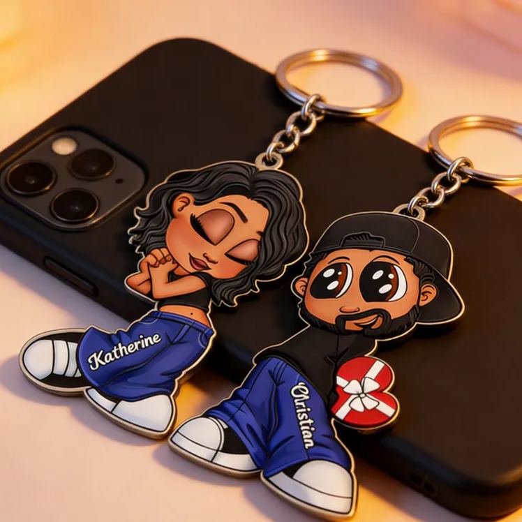 Personalized Heartfelt Metal Keychain Perfect Couples Holiday Gift Choice Romantic Keychain Gift for Partners