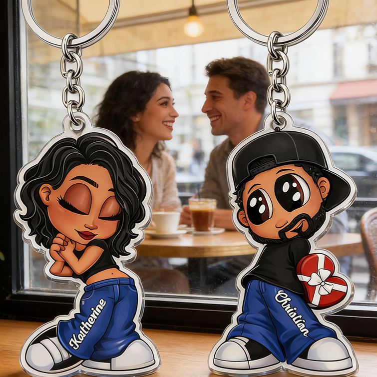 Personalized Heartfelt Acrylic Keychain Perfect Couples Holiday Gift Choice Romantic Keychain Gift for Partners