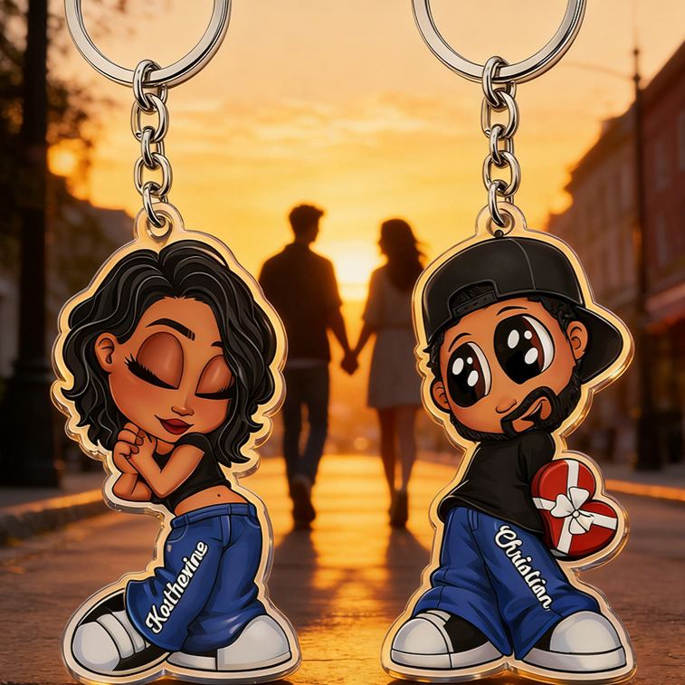 Personalized Heartfelt Acrylic Keychain Perfect Couples Holiday Gift Choice Romantic Keychain Gift for Partners