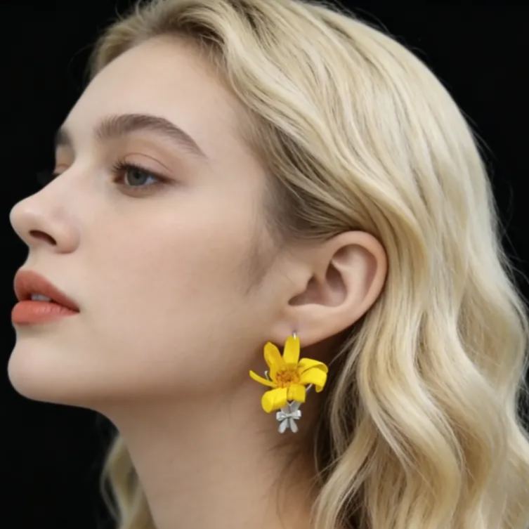 Personalized Floral Design Earrings Refreshing Vibe Unique Gift Choice Fresh Atmosphere Accessories for Her