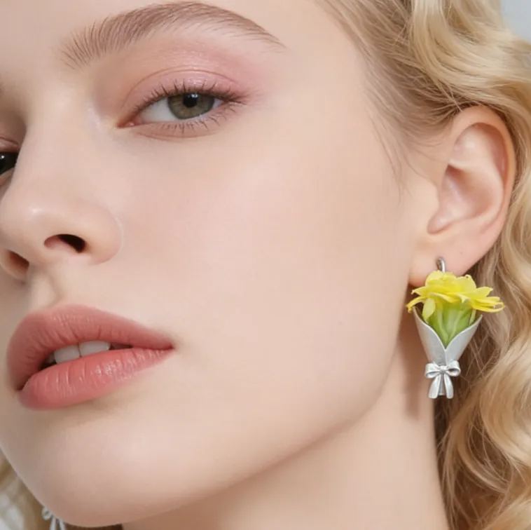 Personalized Floral Design Earrings Refreshing Vibe Unique Gift Choice Fresh Atmosphere Accessories for Her