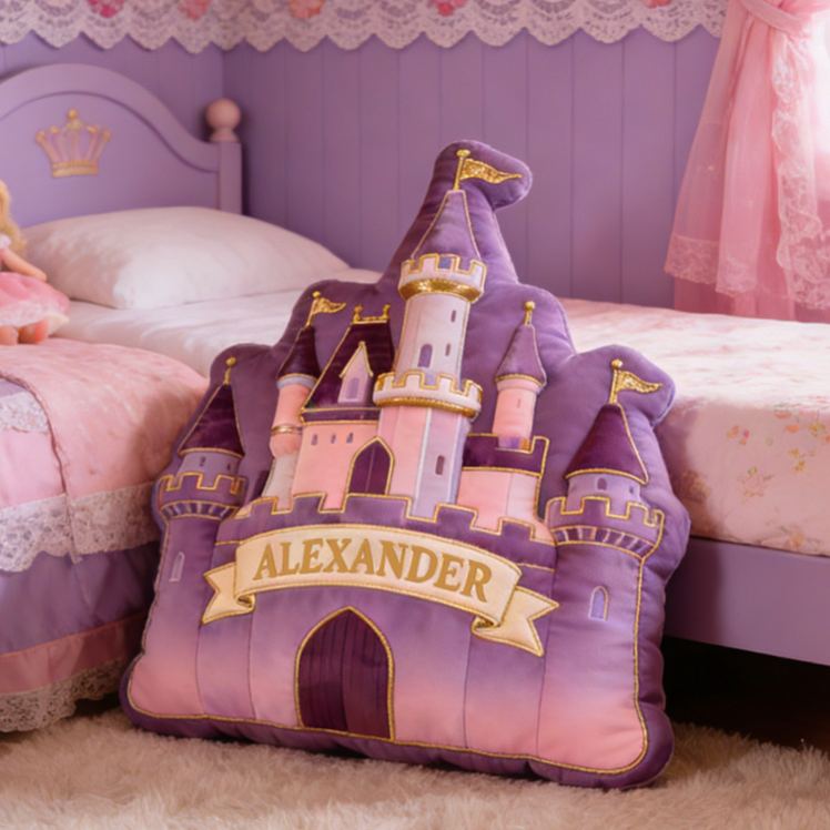 Personalized Castle Theme Custom Name Royal Palace Fairytale Prince and Princess Style 3D Print Pillow