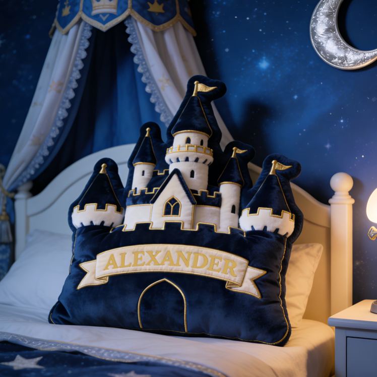 Personalized Castle Theme Custom Name Royal Palace Fairytale Prince and Princess Style 3D Print Pillow