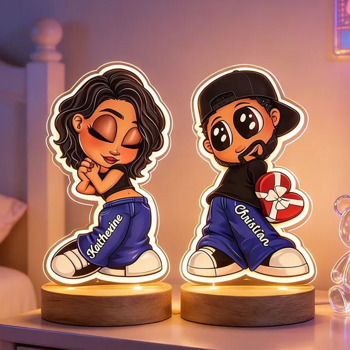 Personalized Heartfelt Glowing Anime Style Custom Photo Table Lamp Perfect Romantic Holiday Gift Choice Custom Photo Night Light for Partners
