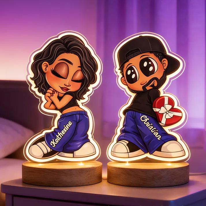 Personalized Heartfelt Glowing Anime Style Custom Photo Table Lamp Perfect Romantic Holiday Gift Choice Custom Photo Night Light for Partners