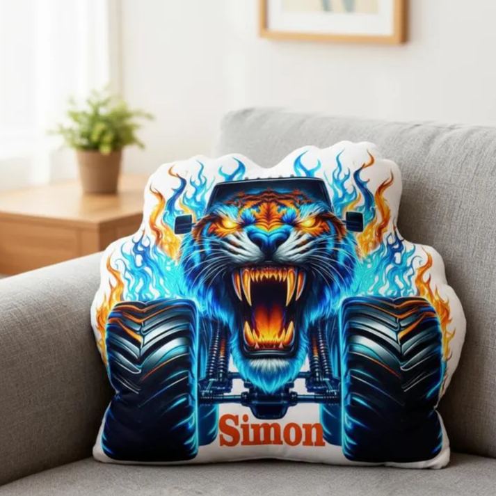 Personalized Transforming Car with Name Graphic 3D Print Pillow Christmas Gift for Kids or Baby Birthday Gifts