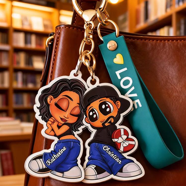 Personalized Heartfelt Anime Style Custom Photo Bag Charm Portable Perfect Romantic Holiday Gift Choice Custom Photo Accessory for Partners