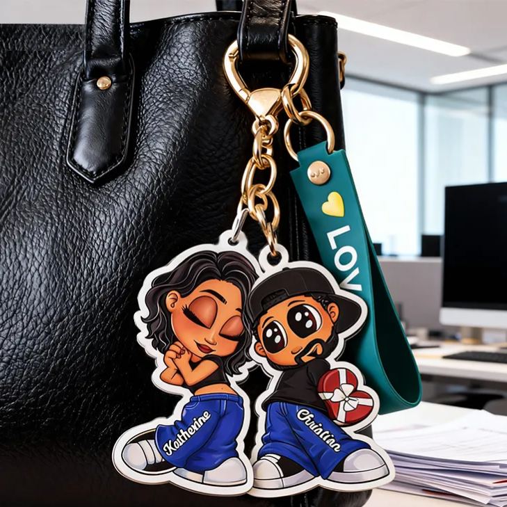 Personalized Heartfelt Anime Style Custom Photo Bag Charm Portable Perfect Romantic Holiday Gift Choice Custom Photo Accessory for Partners
