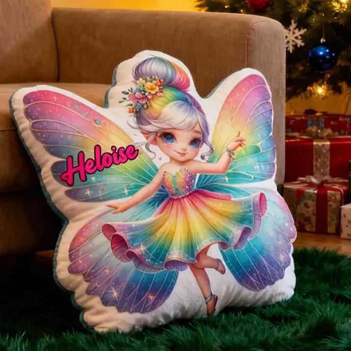 Personalized Butterfly Girl with Name Graphic 3D Print Pillow Christmas Gift for Kids or Baby Birthday Gifts