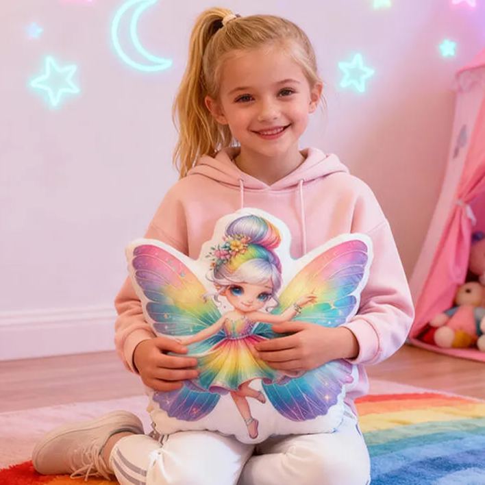 Personalized Butterfly Girl with Name Graphic 3D Print Pillow Christmas Gift for Kids or Baby Birthday Gifts