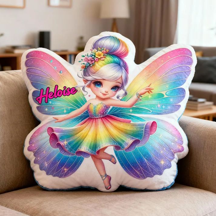 Personalized Butterfly Girl with Name Graphic 3D Print Pillow Christmas Gift for Kids or Baby Birthday Gifts