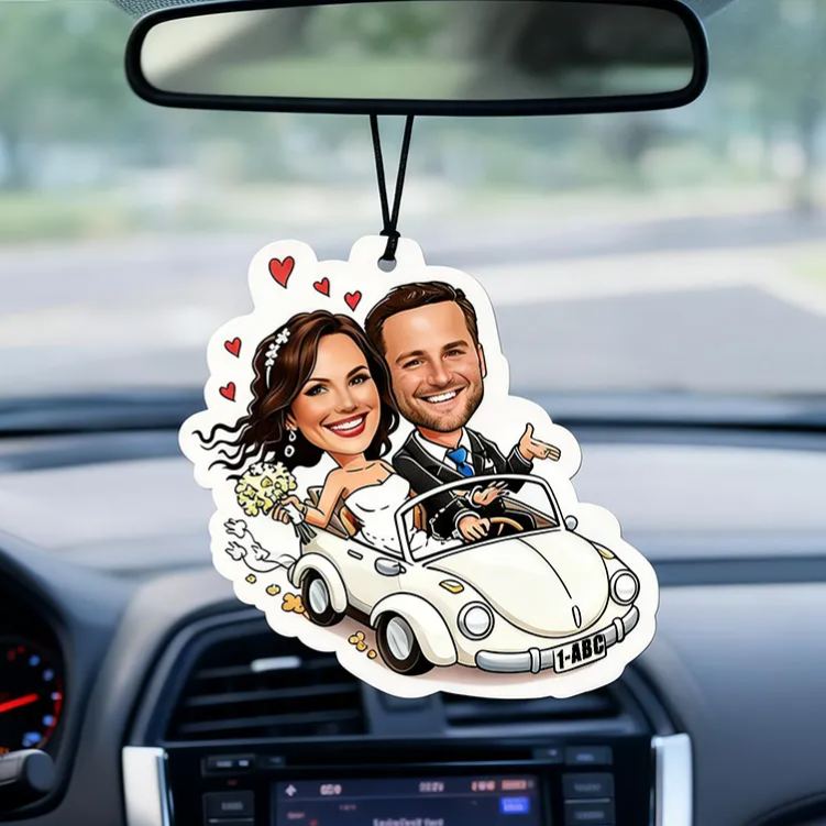 Personalized Custom Photo with Heart Pattern Car Air Freshener Romantic Holiday Gift Choice Scented Decor for Partners