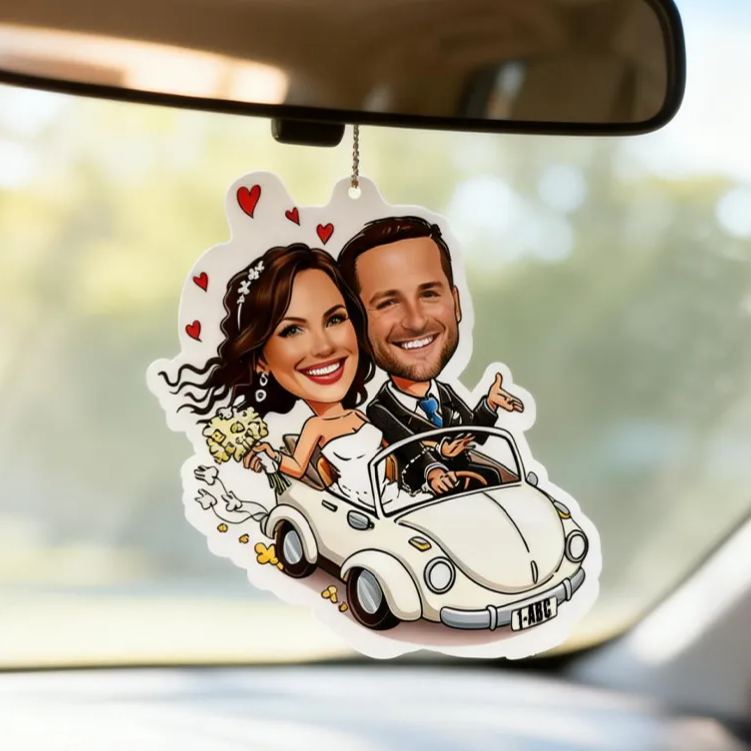 Personalized Custom Photo with Heart Pattern Car Air Freshener Romantic Holiday Gift Choice Scented Decor for Partners