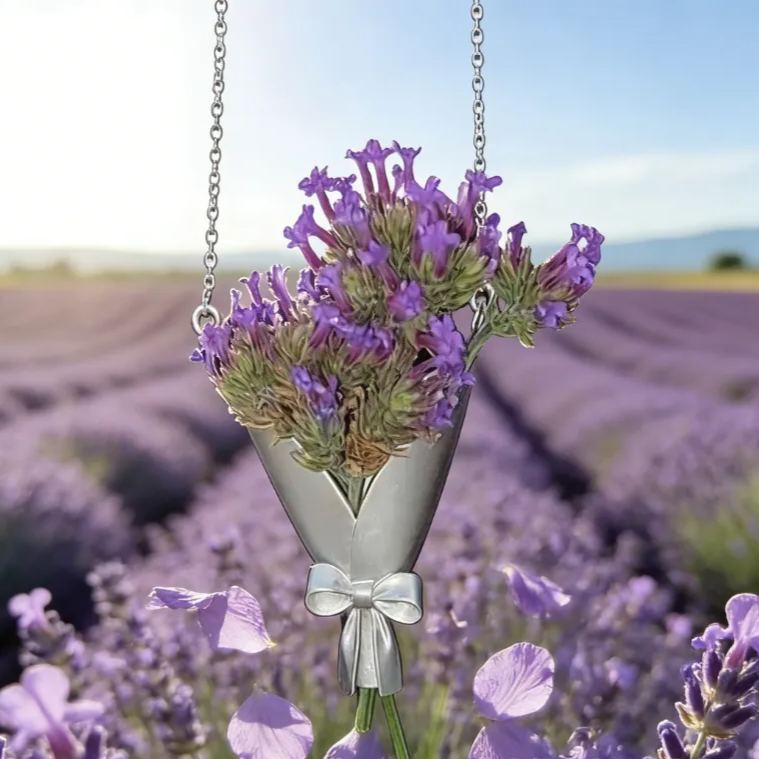 Personalized Customizable Floral Necklace Refreshing Vibe Unique Gift Choice DIY Flower Bouquet Pendant for Her