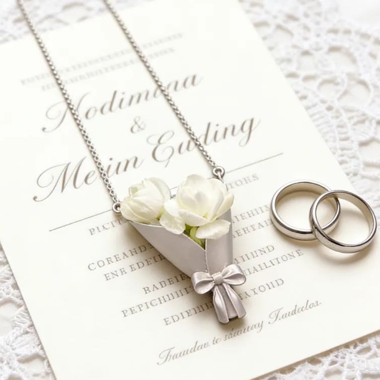 Personalized Customizable Floral Necklace Refreshing Vibe Unique Gift Choice DIY Flower Bouquet Pendant for Her