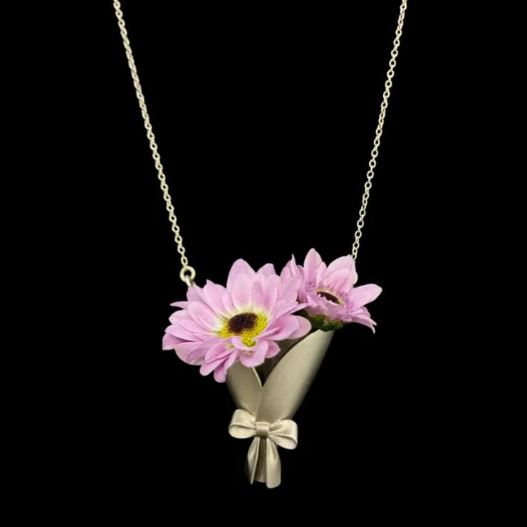 Personalized Customizable Floral Necklace Refreshing Vibe Unique Gift Choice DIY Flower Bouquet Pendant for Her