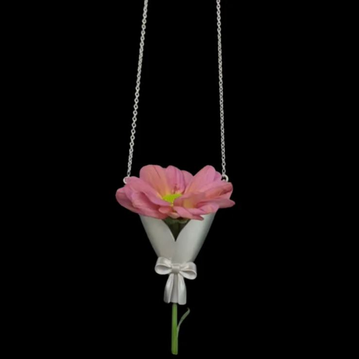 Personalized Customizable Floral Necklace Refreshing Vibe Unique Gift Choice DIY Flower Bouquet Pendant for Her