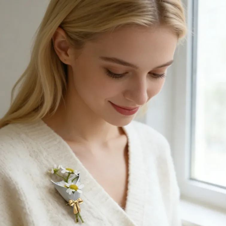 Personalized Customizable Floral Brooch Refreshing Vibe Unique Gift Choice DIY Flower Bouquet Fashion Accessory for Her