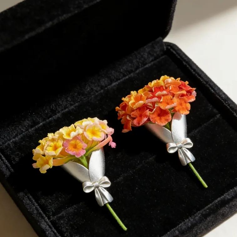 Personalized Customizable Floral Brooch Refreshing Vibe Unique Gift Choice DIY Flower Bouquet Fashion Accessory for Her