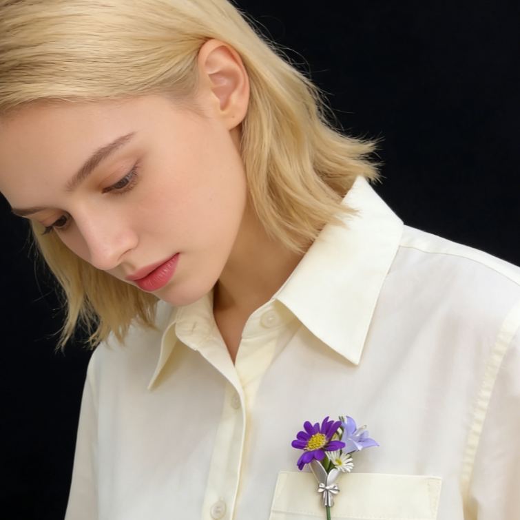 Personalized Customizable Floral Brooch Refreshing Vibe Unique Gift Choice DIY Flower Bouquet Fashion Accessory for Her