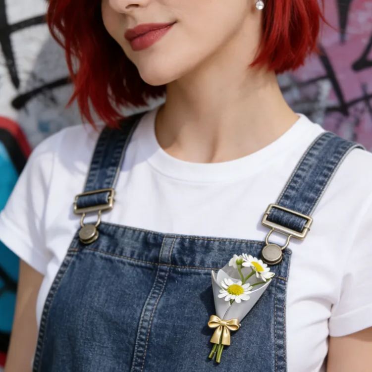 Personalized Customizable Floral Brooch Refreshing Vibe Unique Gift Choice DIY Flower Bouquet Fashion Accessory for Her