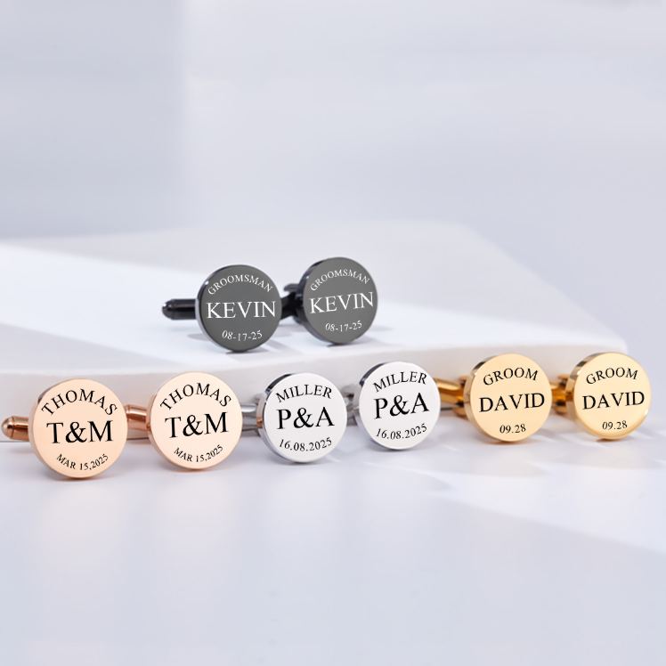 Personalized Groom Groomsman Cufflinks Custom Steel Wedding Party Cufflinks Groomsmen Gift Cuff Link Best Man Proposal Gift