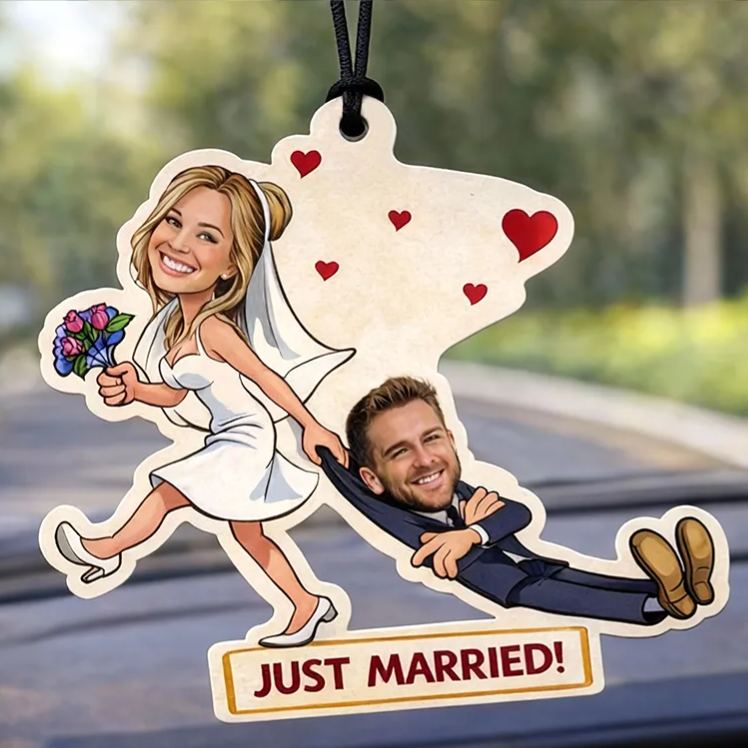 Personalized Fun Sweet Couples Car Air Freshener Custom Photo Romantic Holiday Gift Choice Scented Decor for Partners