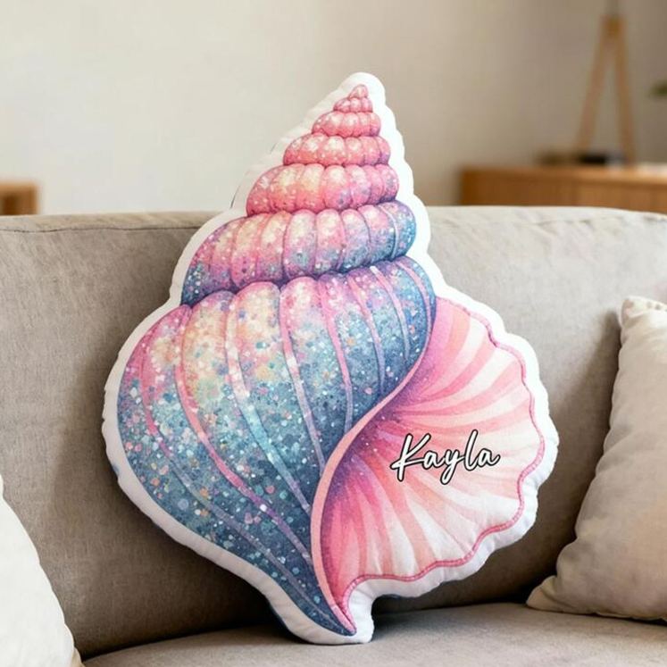 Personalized Theme Custom Name Colorful Seashell Ocean Dream Soft 3D Print Pillow