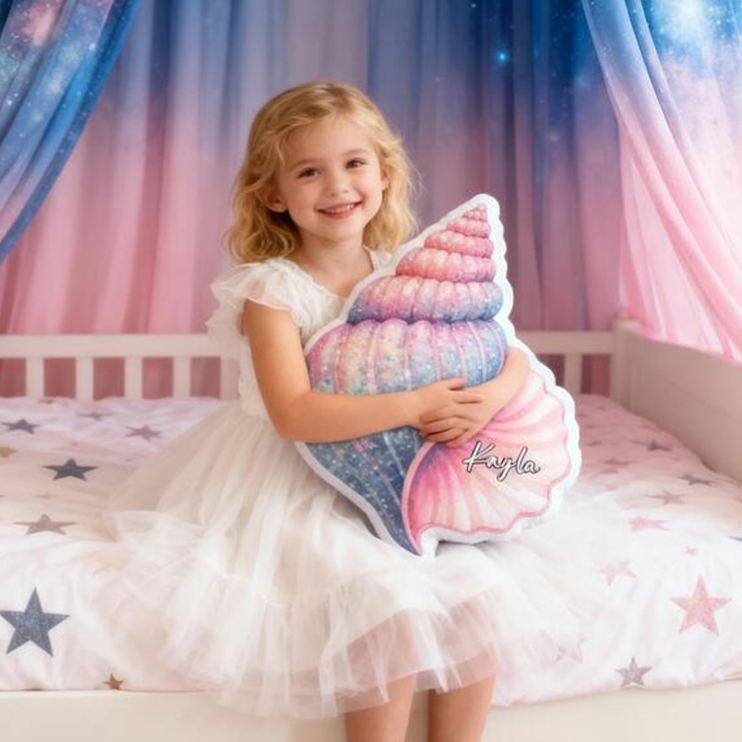Personalized Theme Custom Name Colorful Seashell Ocean Dream Soft 3D Print Pillow