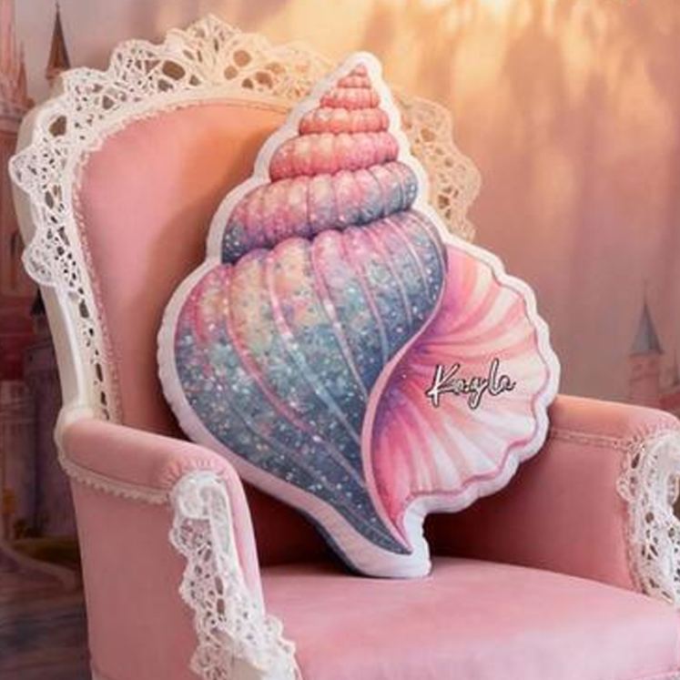Personalized Theme Custom Name Colorful Seashell Ocean Dream Soft 3D Print Pillow