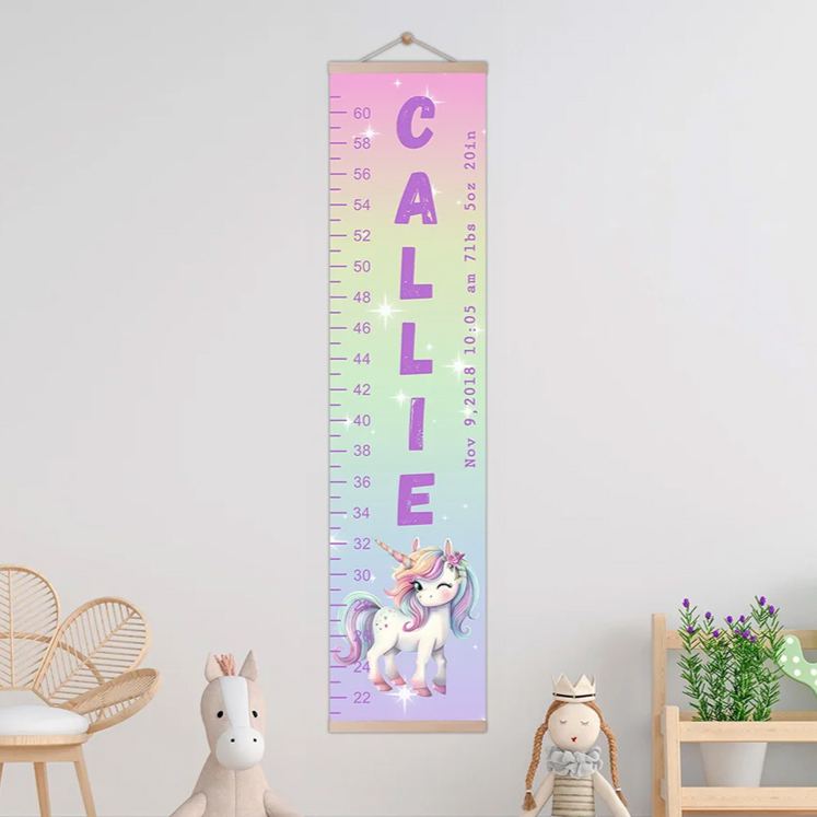 Personalized Fantasy Dream Horse Height Growth Chart with Name Nursery Baby Room Decor Birthday Baptism Gift for Baby Kid