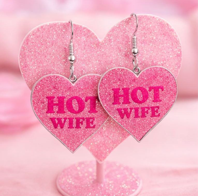 Personalized Heart Shaped Barbie Style Earrings Custom Name Holiday Gift for Her