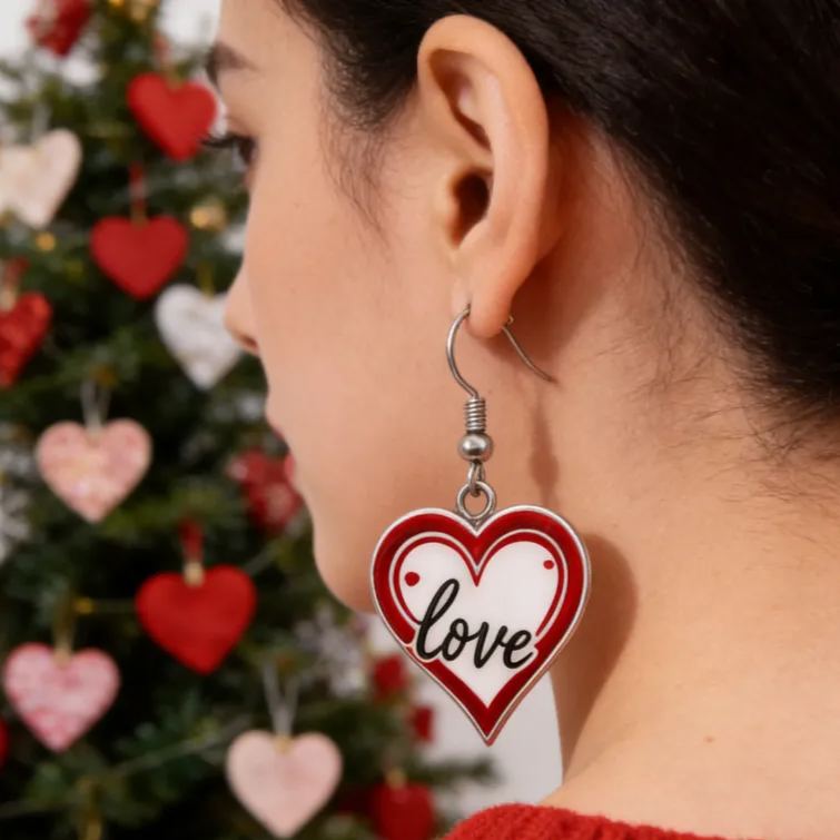 Personalized Sweetheart Love Earrings Custom Name Romantic Gift for Her