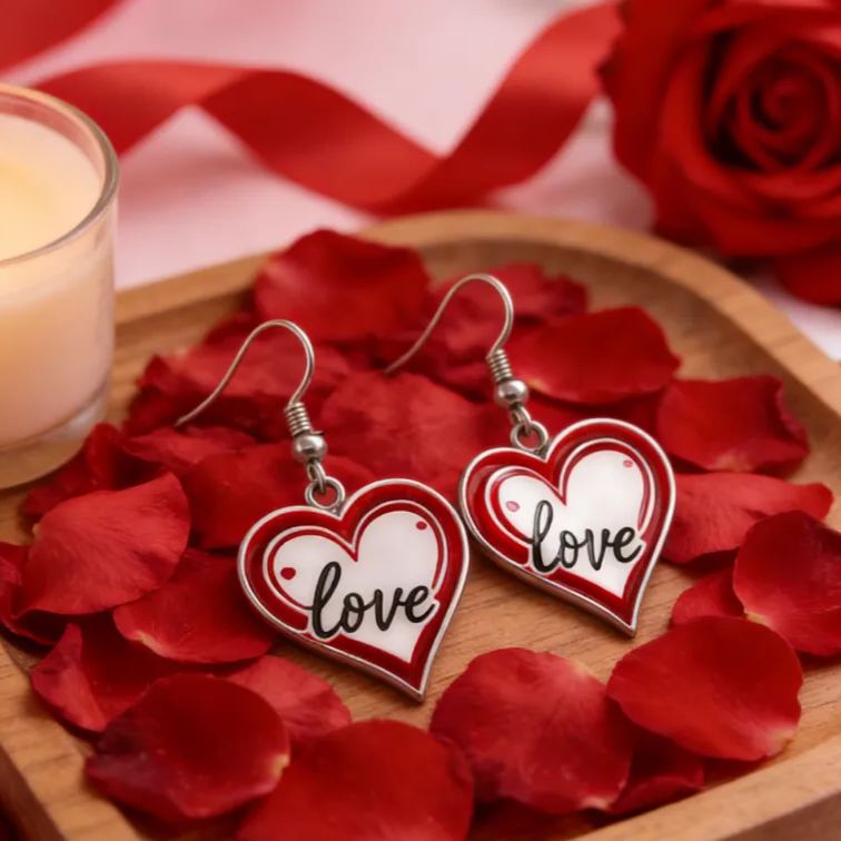 Personalized Sweetheart Love Earrings Custom Name Romantic Gift for Her