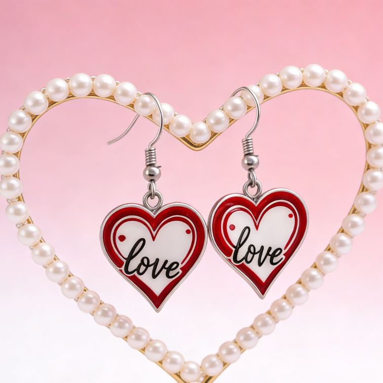 Personalized Sweetheart Love Earrings Custom Name Romantic Gift for Her