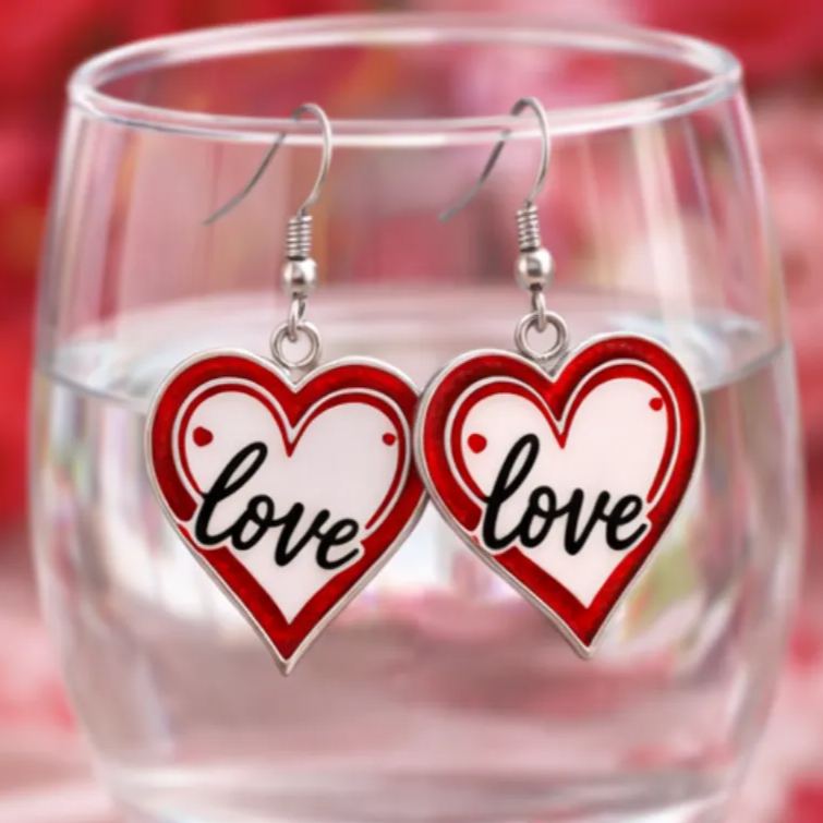 Personalized Sweetheart Love Earrings Custom Name Romantic Gift for Her