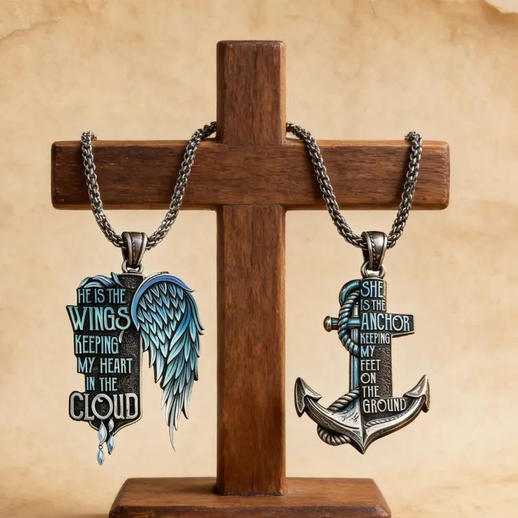 Personalized Vintage Matching Necklaces Custom Message Express Love Romantic Holiday Gift for Couples