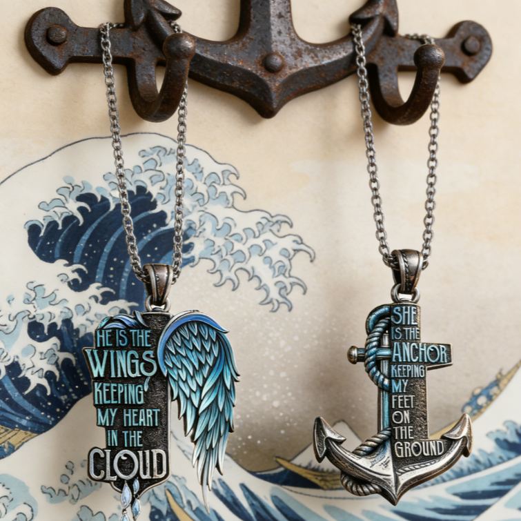 Personalized Vintage Matching Necklaces Custom Message Express Love Romantic Holiday Gift for Couples