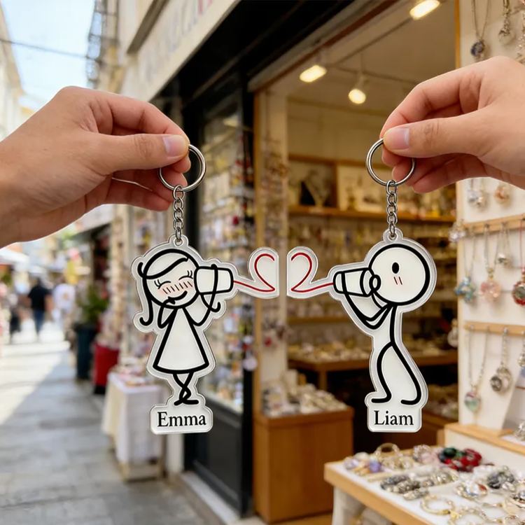 Personalized Love Pass Keychain Custom Couple Names Thoughtful Holiday Gift for Couples