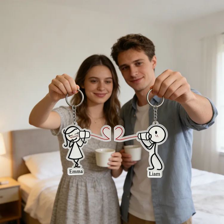 Personalized Love Pass Keychain Custom Couple Names Thoughtful Holiday Gift for Couples
