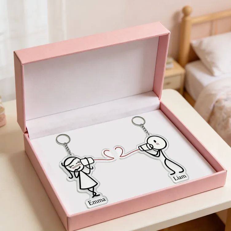 Personalized Love Pass Keychain Custom Couple Names Thoughtful Holiday Gift for Couples