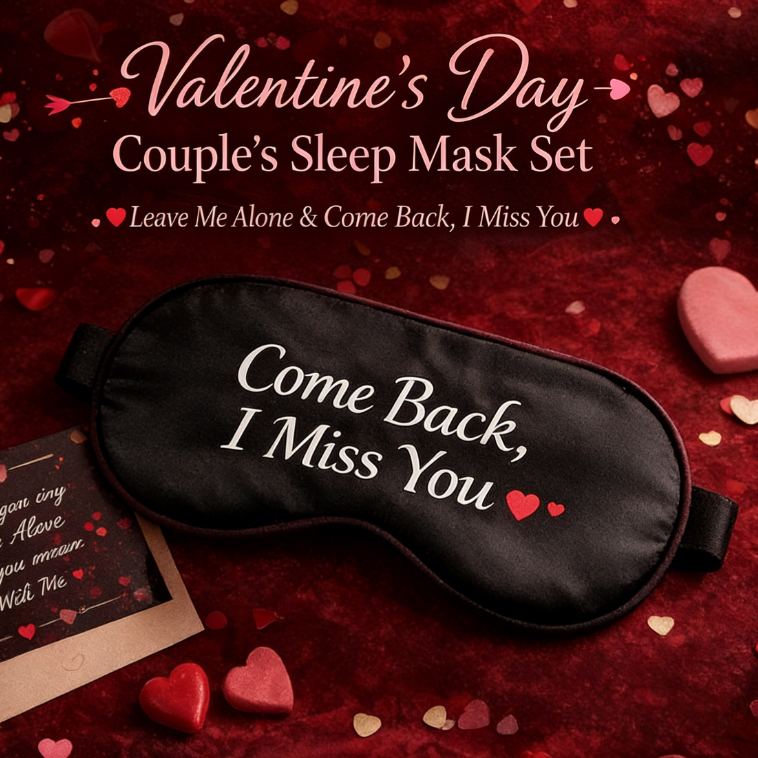 Personalized Couple Sleep Masks Custom Text All Day Comfort Relaxing Sleep Buddy for Partners
